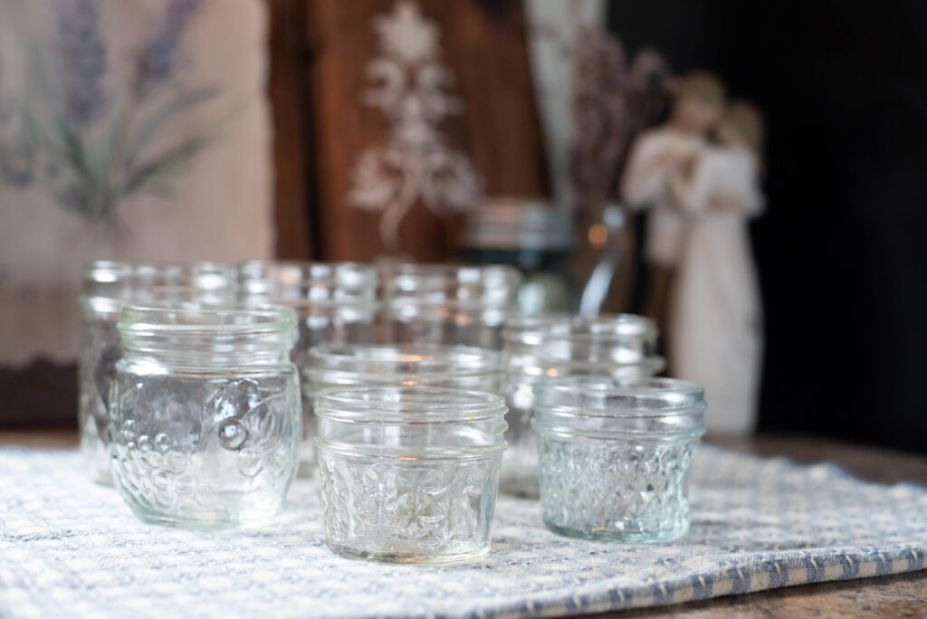 Clean jars waiting for jam