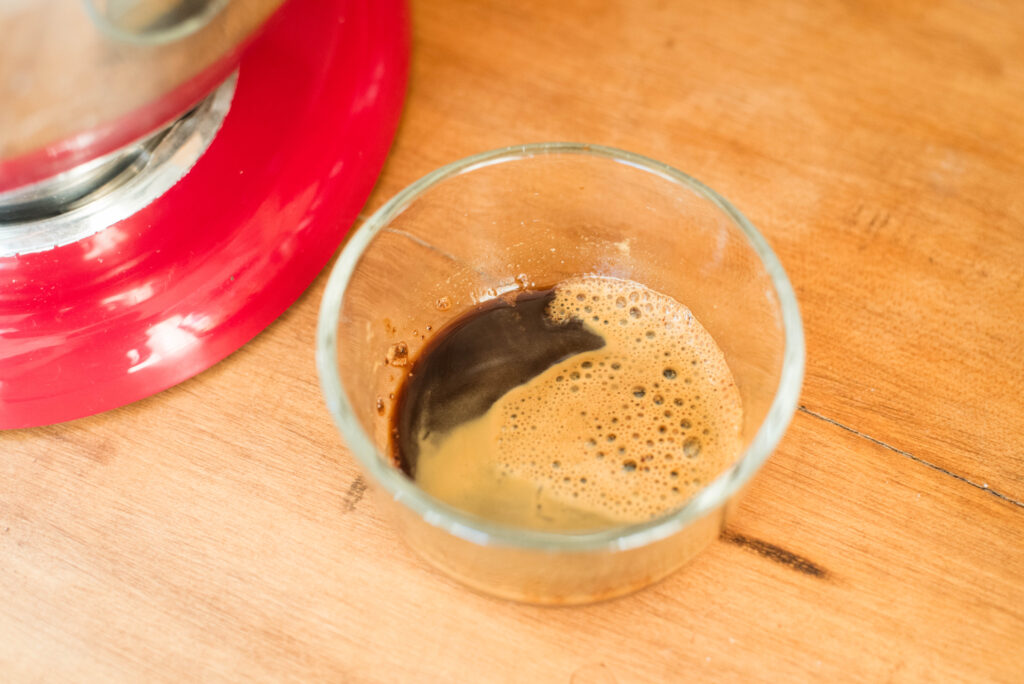espresso powder dissolved in water