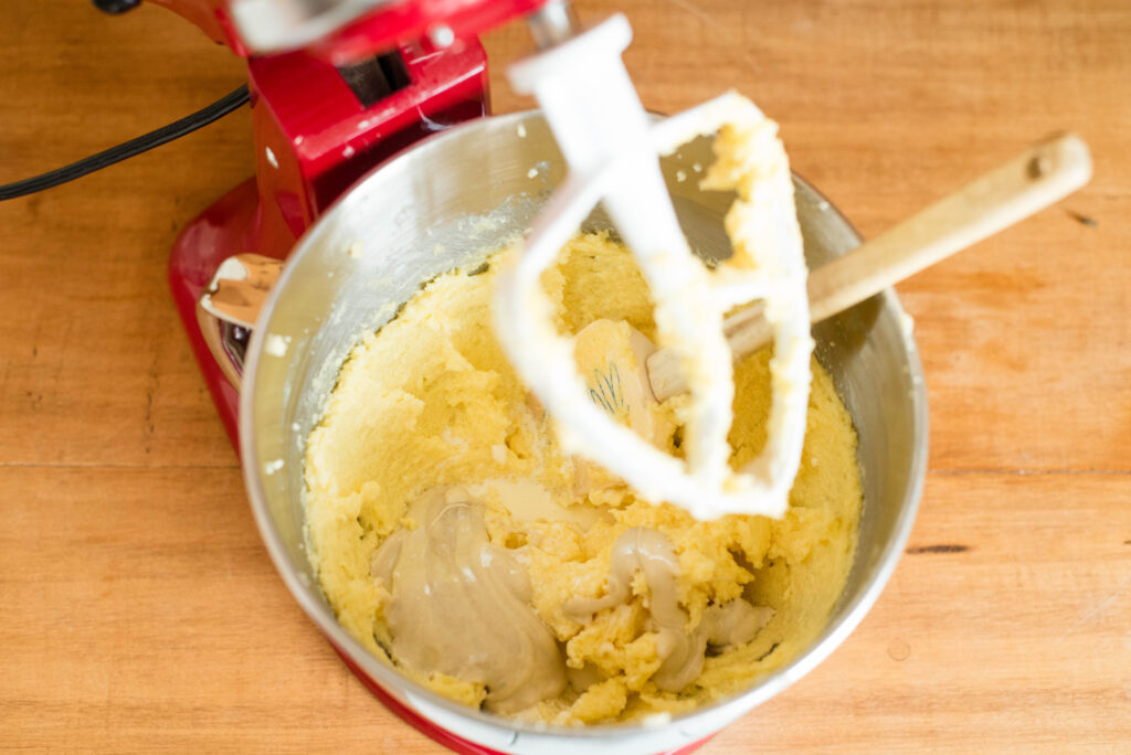 sourdough added to wet cookie ingredients