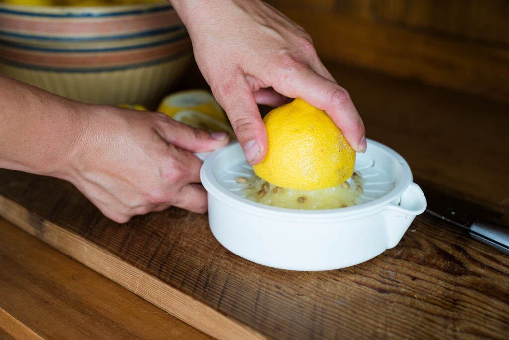 lemons being juiced