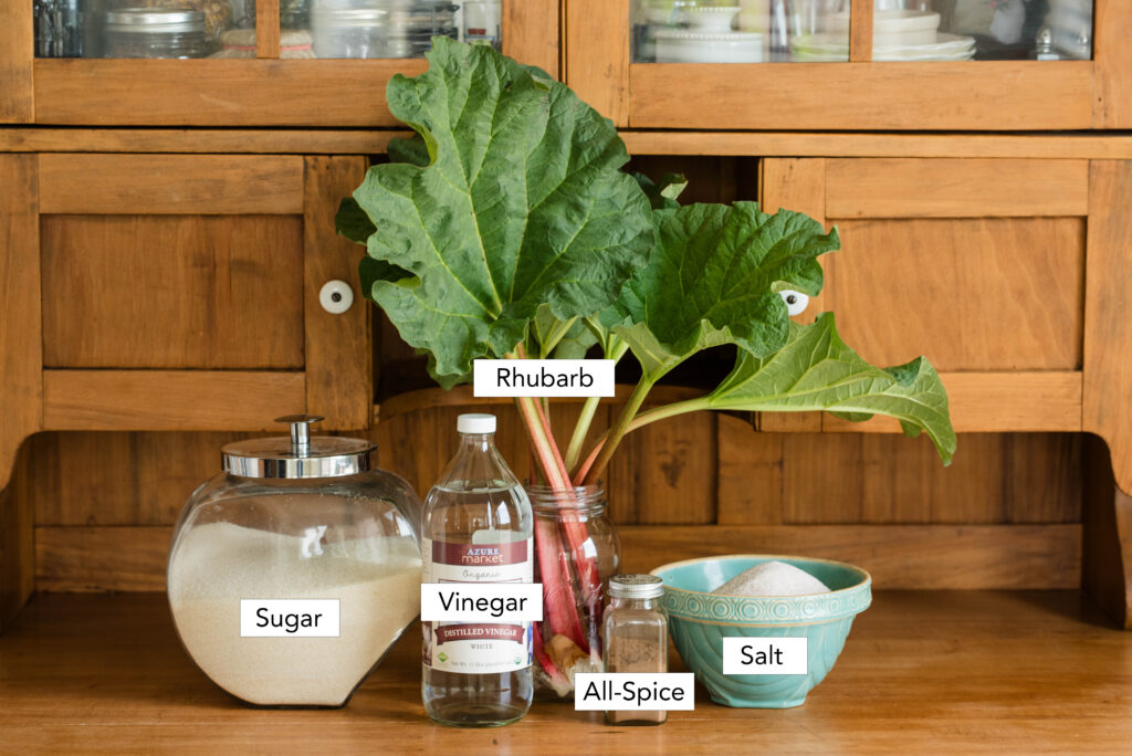 Ingredients for pickled rhubarb