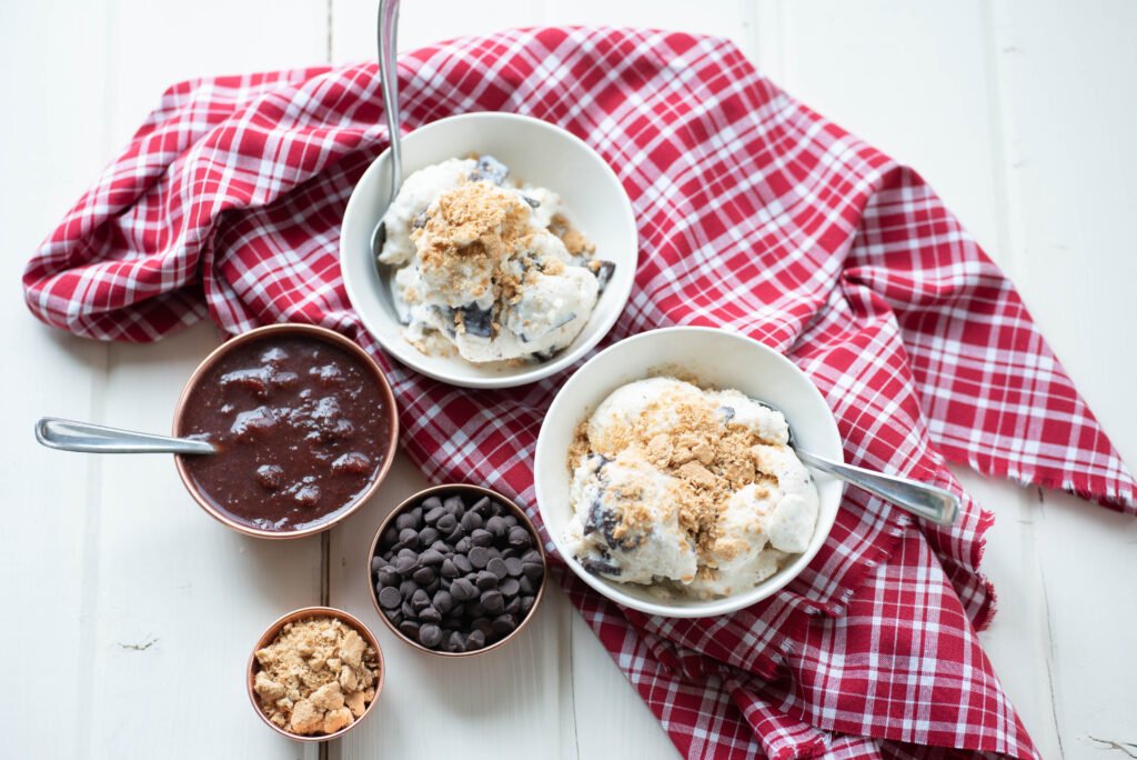 Ice cream with toppings