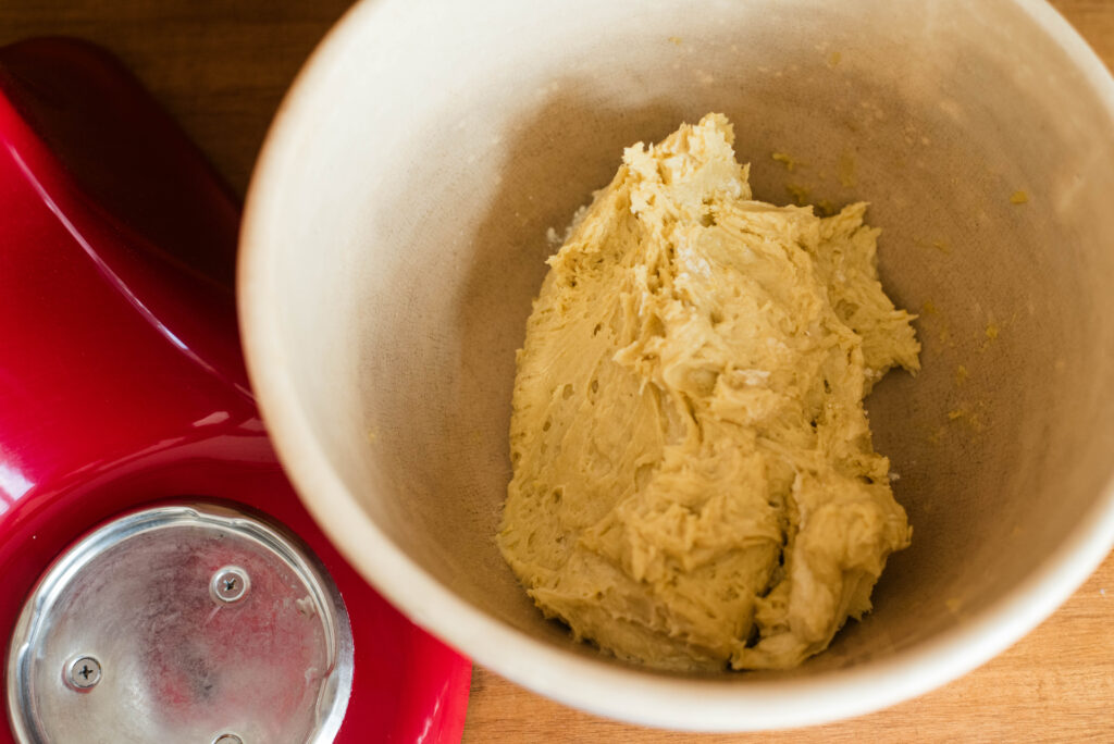 Sugar cookie dough waiting to be chilled