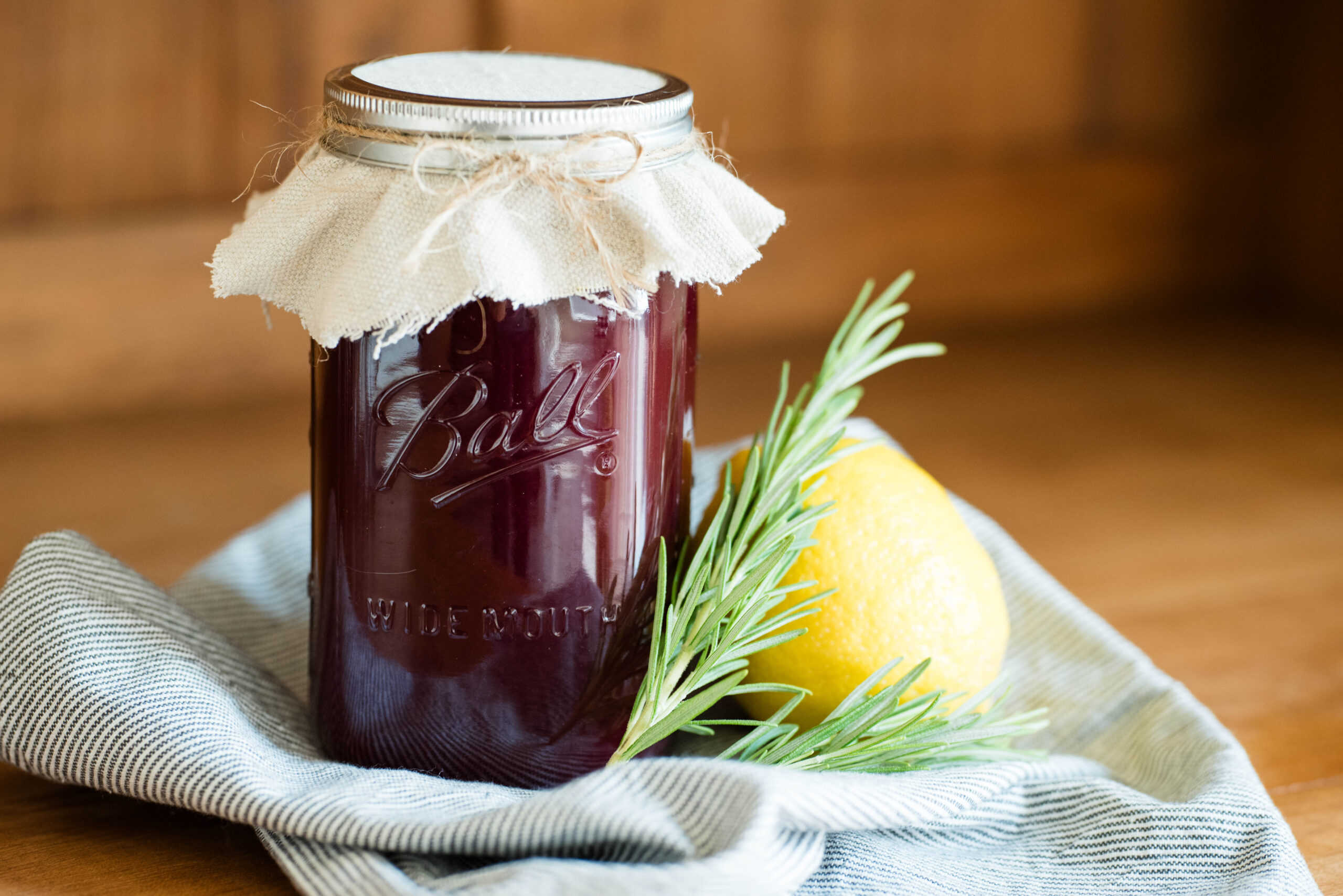 Jar of homemade shrub