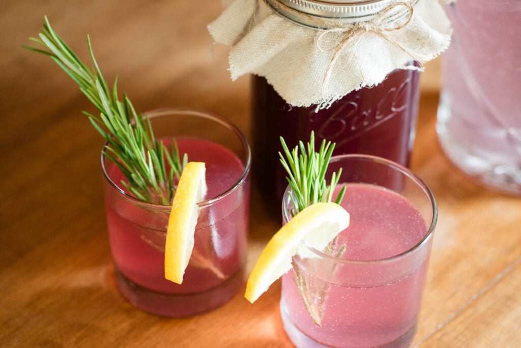 Cocktails made with homemade shrub.