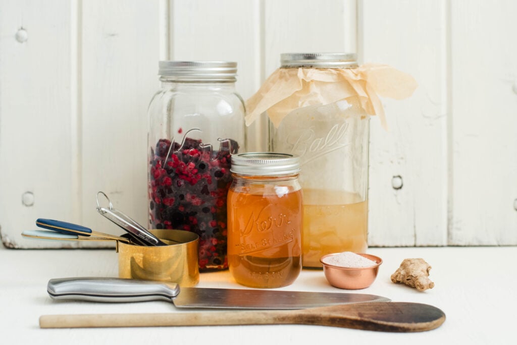 Ingredients for homemade shrub.