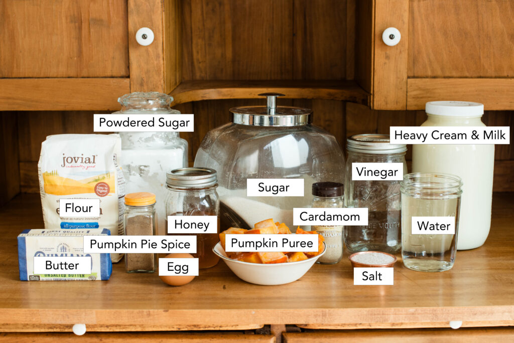 Ingredients for homemade pumpkin hand pies.