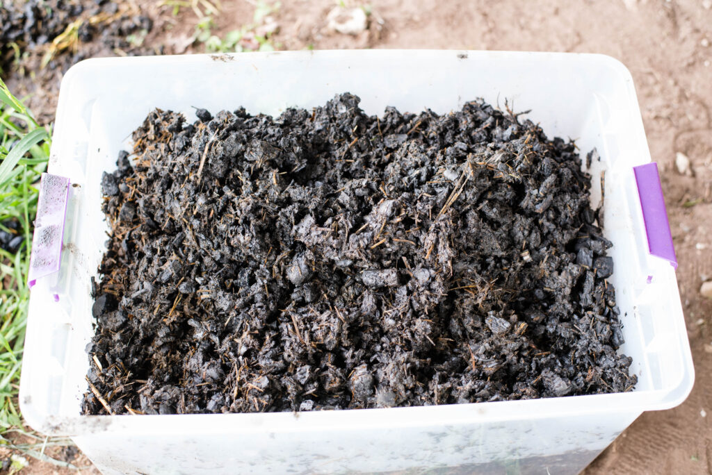 Biochar infused with manure.