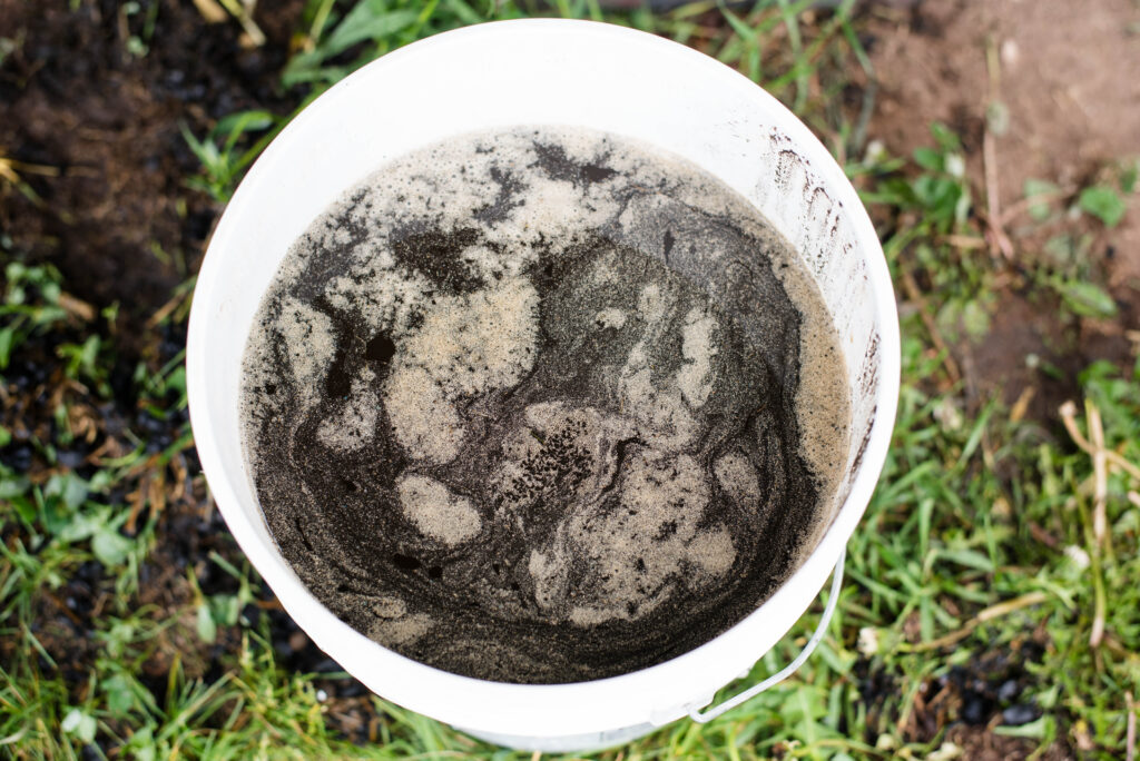 Liquid concentrate from biochar infusion.