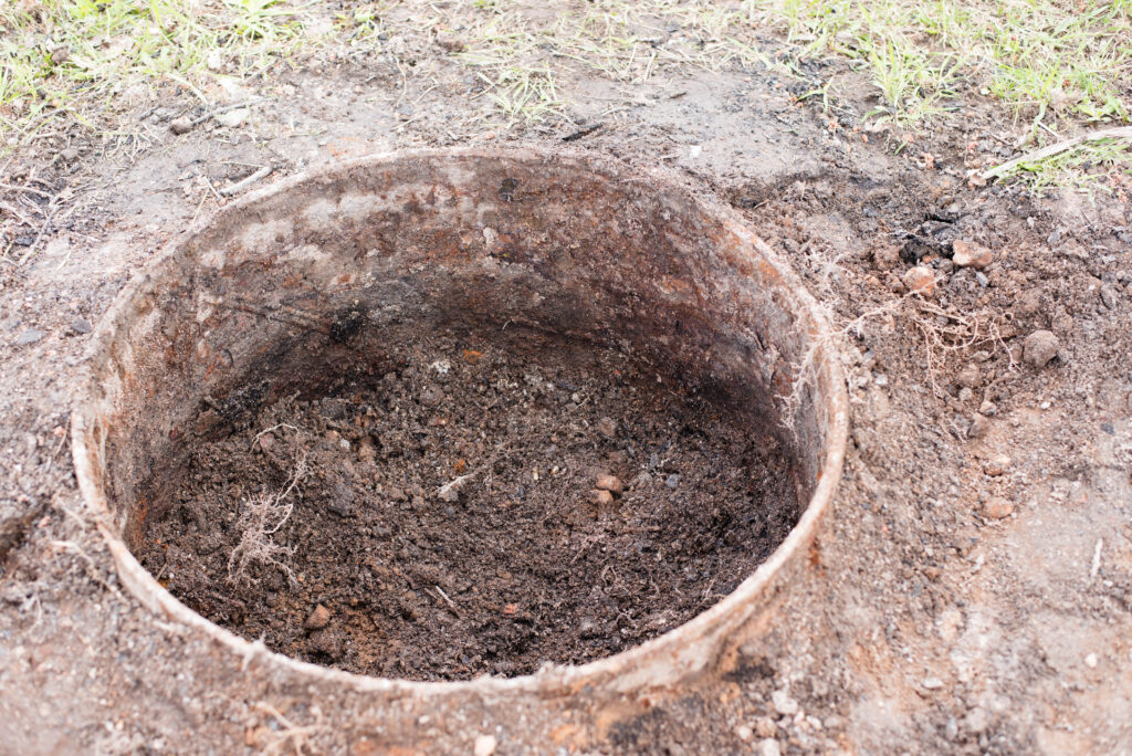 Empty fire pit