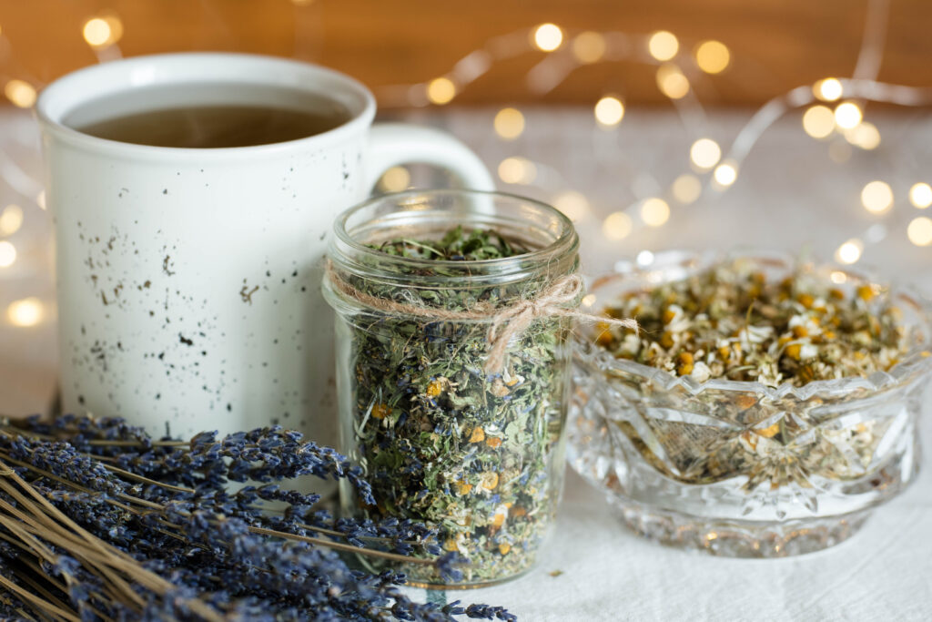 Peppermint herbal tea blends made with peppermint, lavender and chamomile