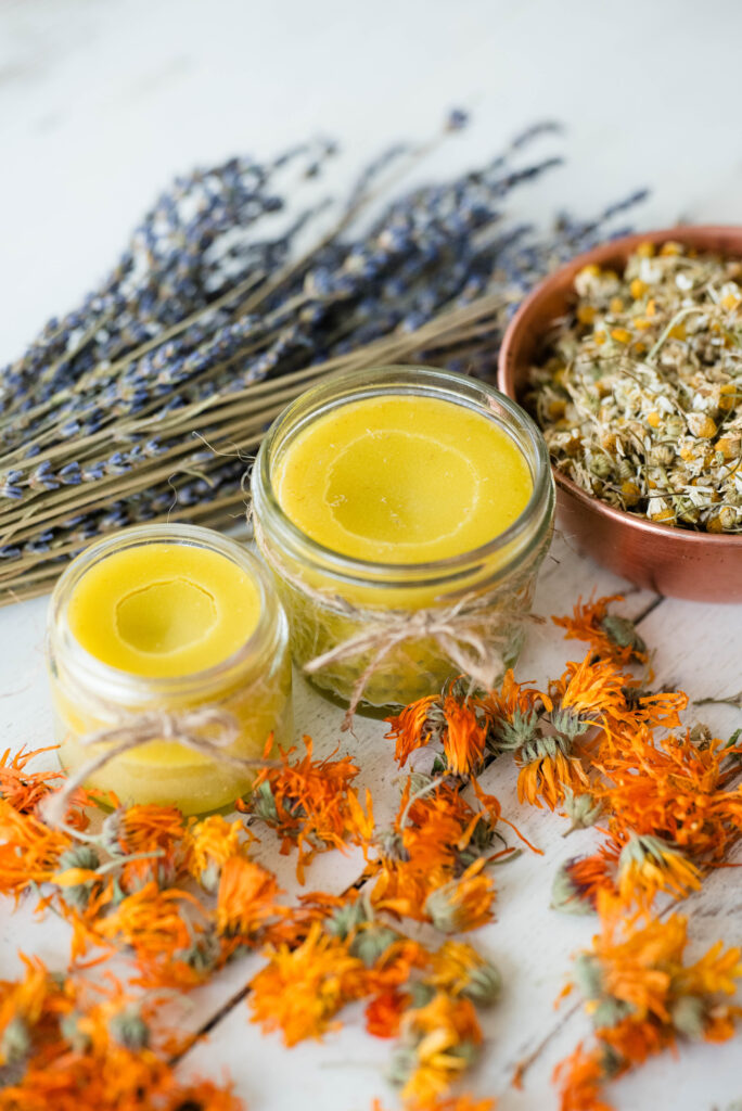 Simple herbal salve as gift ideas from the garden