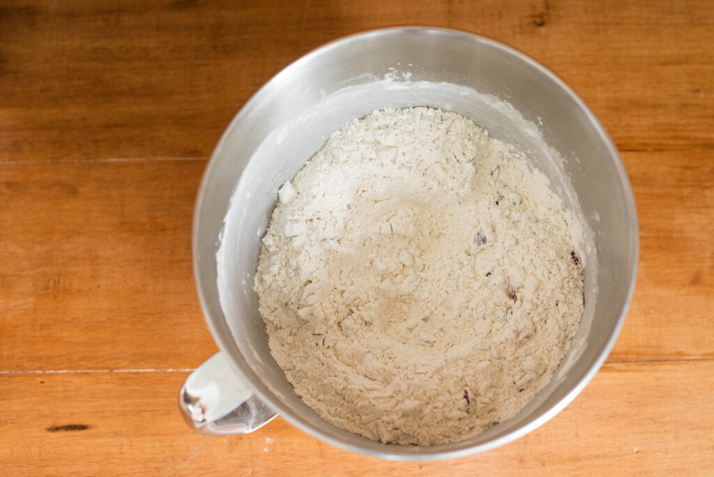 dry ingredients for cheesy sourdough pizza rolls
