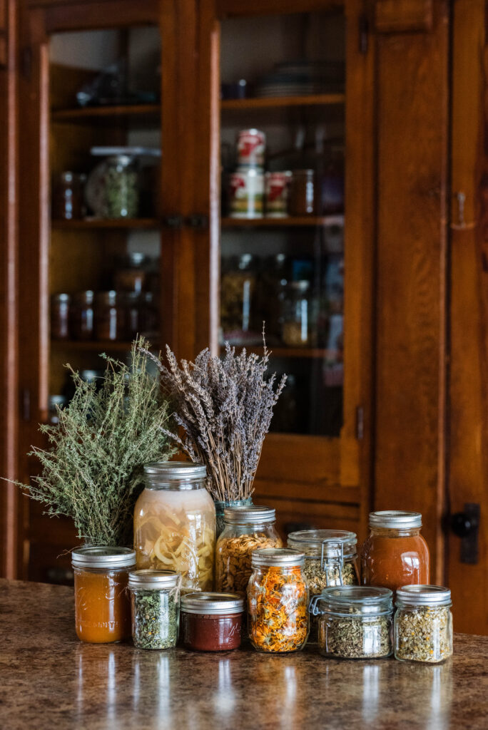 A yearly garden plan provides jars of jam, roasted pumpkin seeds, pasta sauce and dried herbs