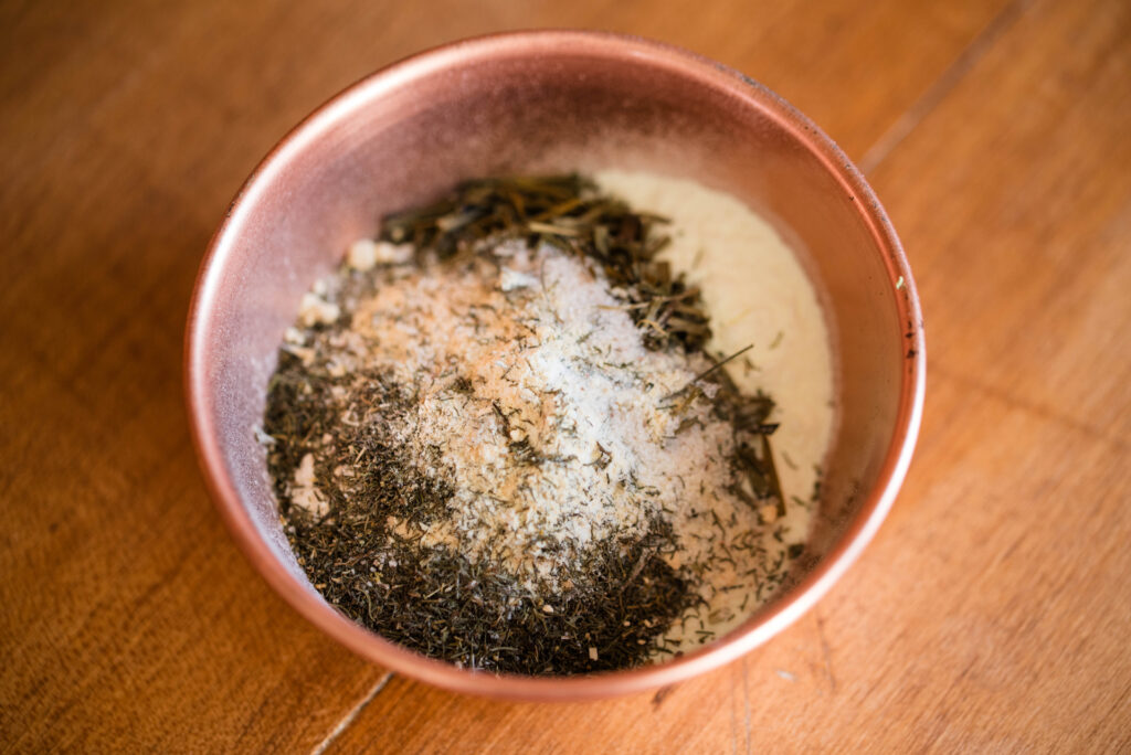 Dry ingredients mixed for homemade ranch dressing