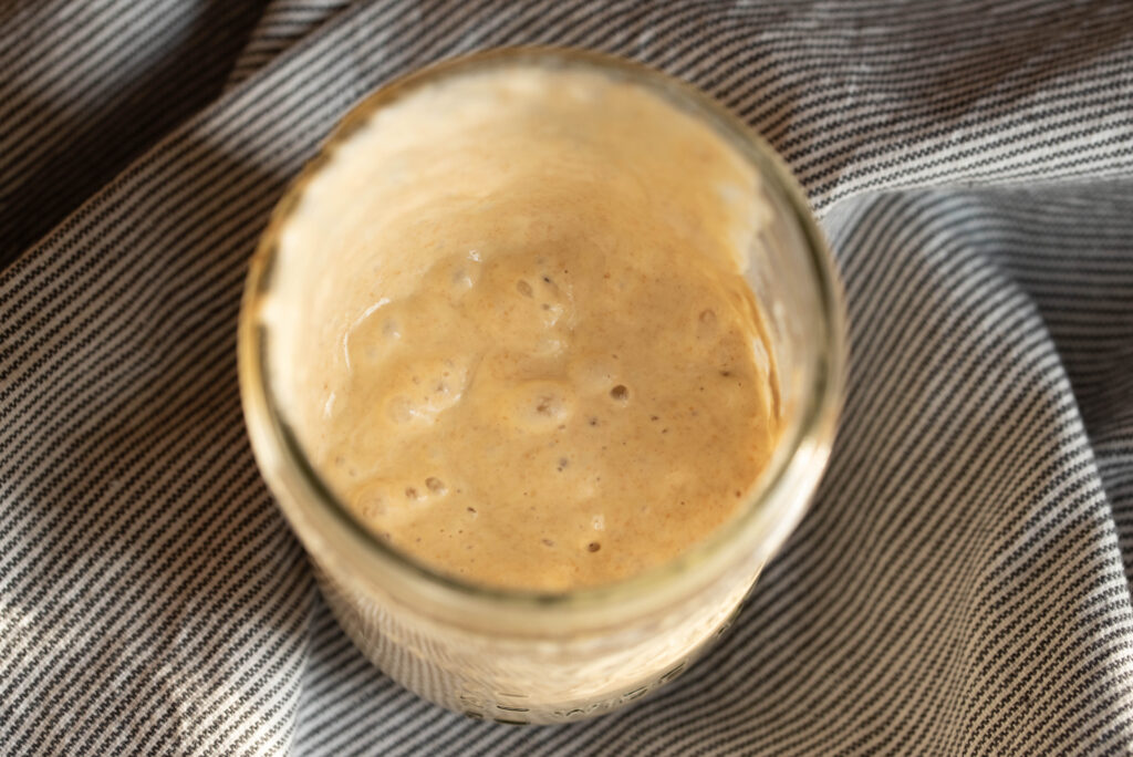 active and bubbly sourdough starter