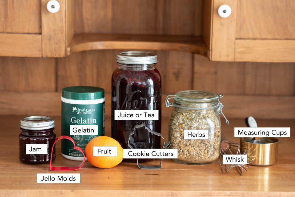 Ingredients for homemade jello