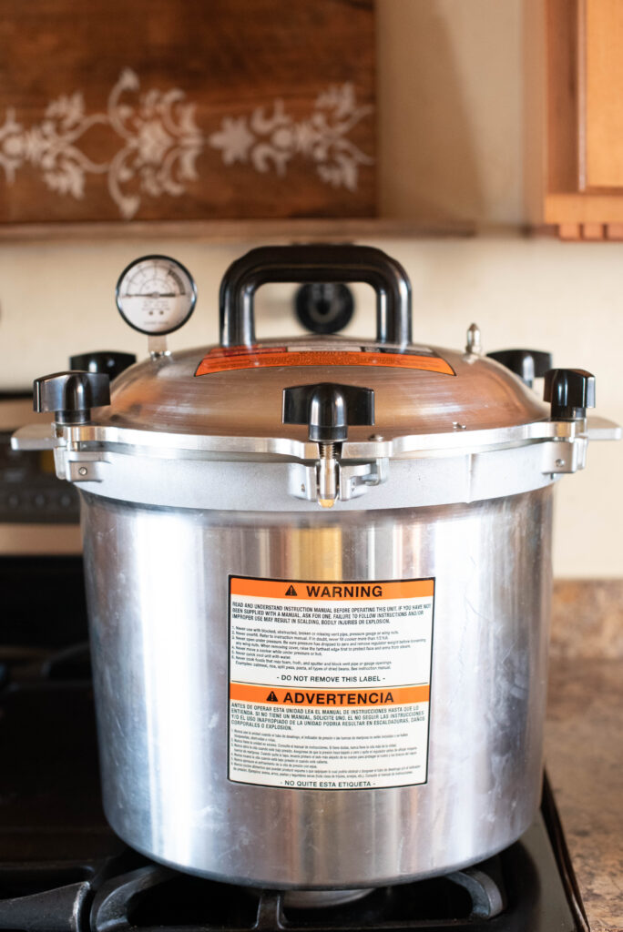 Pressure canner on stove top