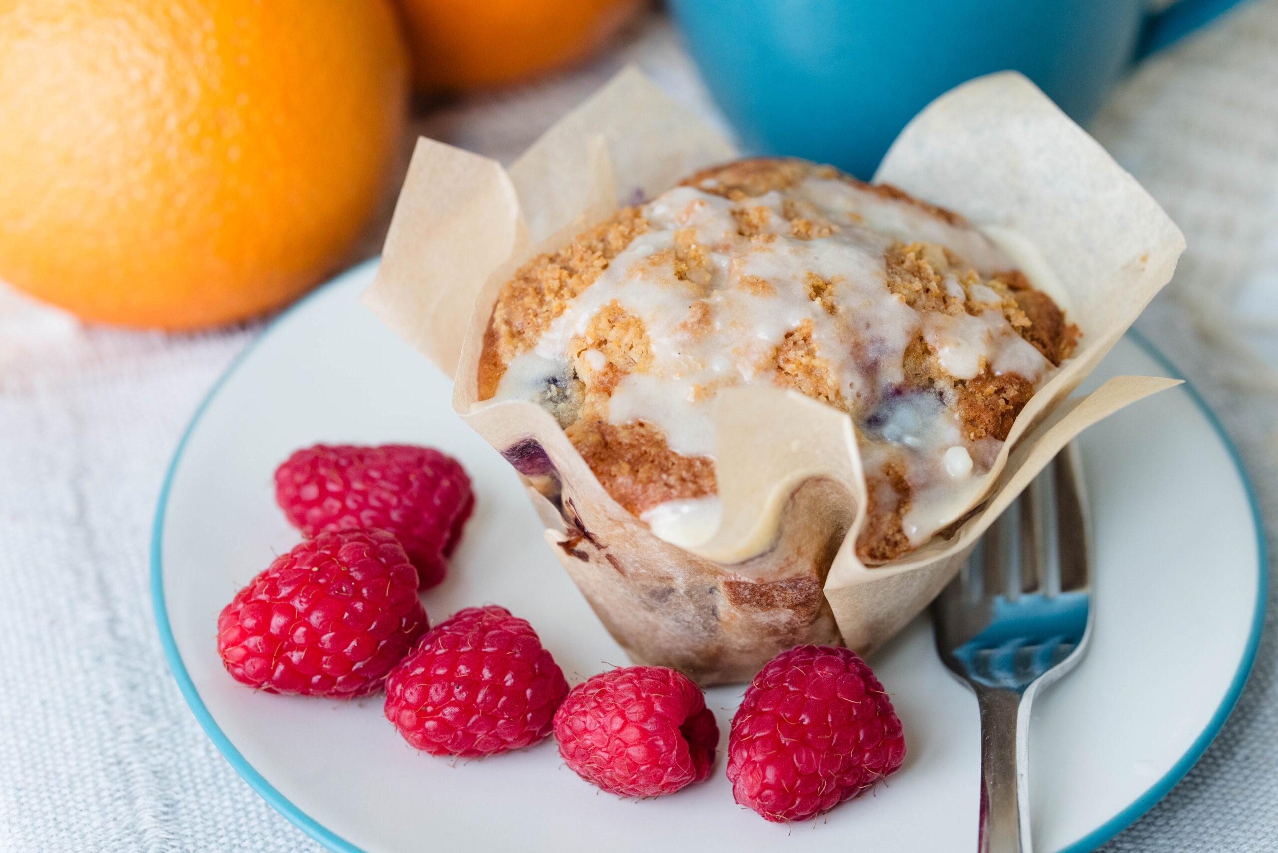 Simple Bakery Style Berry Orange Muffins with Discard