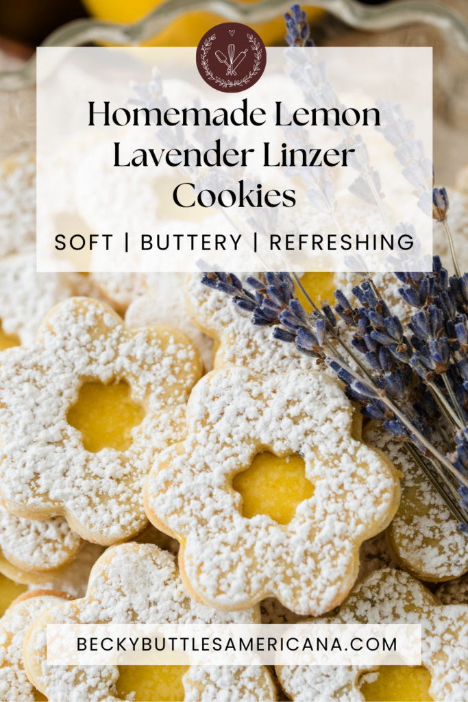 platter of lemon lavender linzer cookies