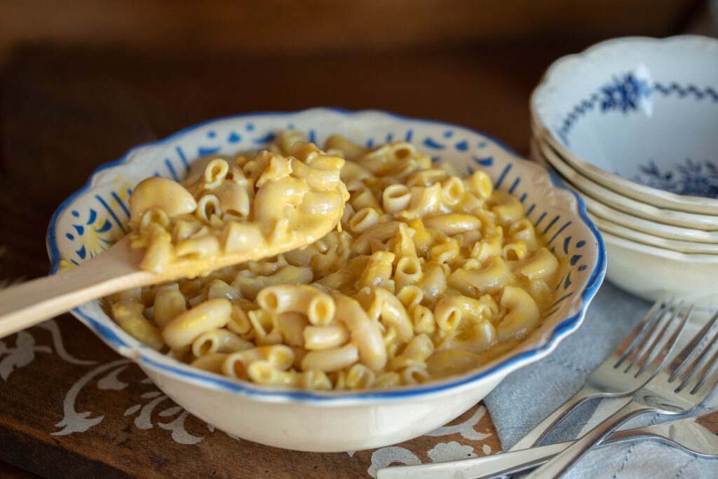 Spoonful of homemade mac and cheese