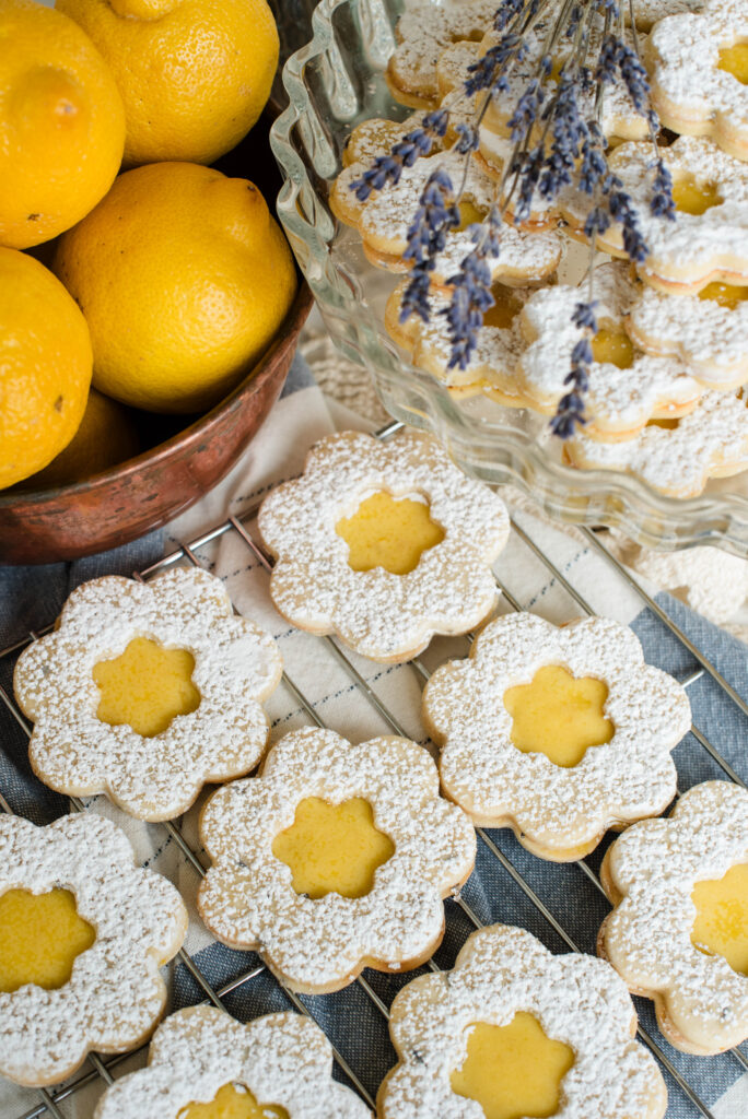 lemon lavender linzer cookies