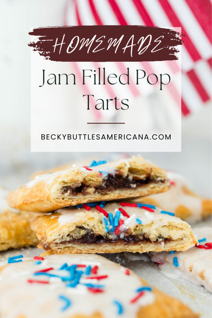 Homemade jam filled pop tarts with American flags