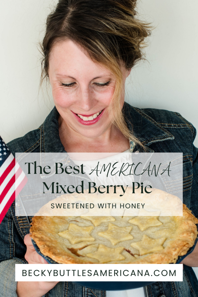 Woman holding a whole pie