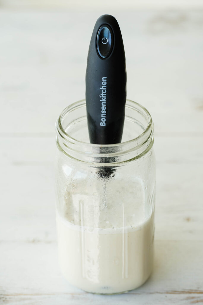 Milk frothing in a jar