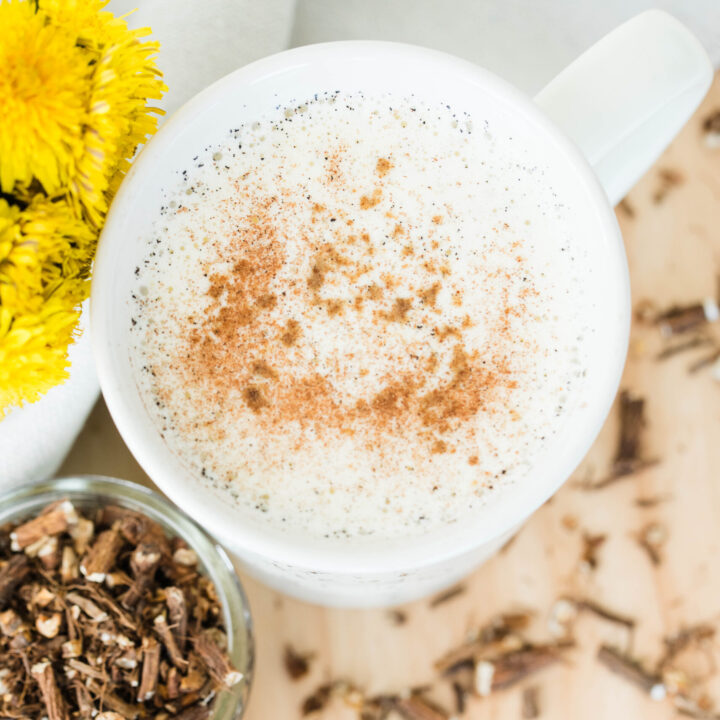 Easy Dandelion Root Tea Latte