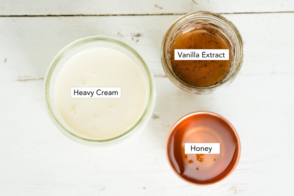 Ingredients for homemade whipped cream