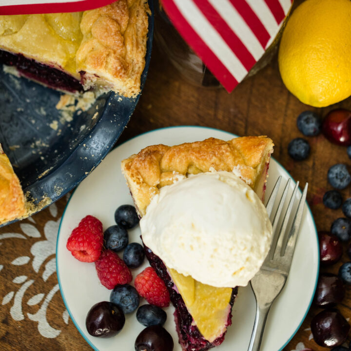 The Best Americana Mixed Berry Pie with Honey
