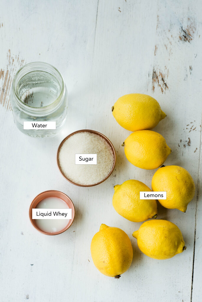 Ingredients for probiotic old fashioned state fair lemonade