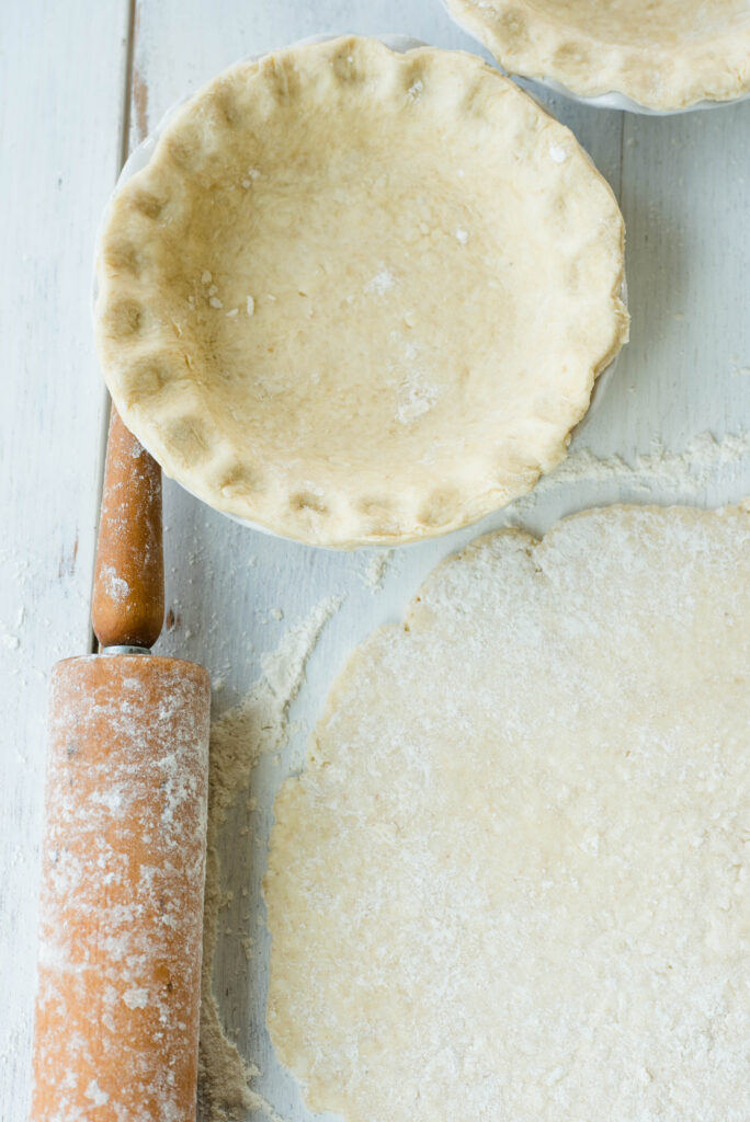 Rolled dough for pie crust.